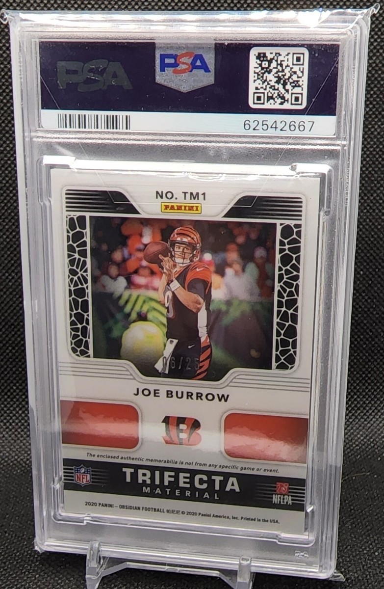 2020 Panini Obsidian - Trifecta Material Joe Burrow #TM1 Electric