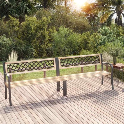 Twin Garden Bench 238 cm Chinese Fir Wood vidaXL UK