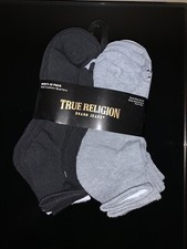 True Religion Mens Size 10-13 Ten 10 Pack Half Cushion Quarter Socks New