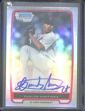 2012 Bowman Chrome Refractor Autograph BCP108 Carlos Martinez 157 of 500 