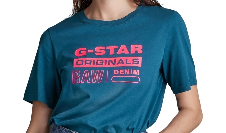 BNWT  G-STAR RAW  Ladies Organic Cotton  T-Shirt  Nitro Blue  Small
