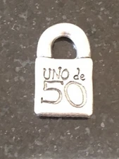Uno de 50 Cincuenta Charm Padlock Silver Pendant Spanish Jewelry Español Candado