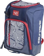 Youth Baseball Softball Backpack Blue Red CHAOS Bag Holds Gear Helmet 2 Bats