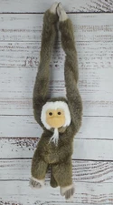Hosung Vintage Hanging Plush Monkey Brown with White Mane stick together Hands