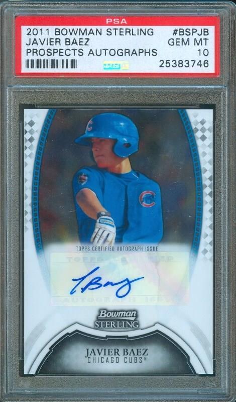 2011 Bowman Sterling JAVIER BAEZ Rookie AUTO #BSP-JB Cubs PSA 10