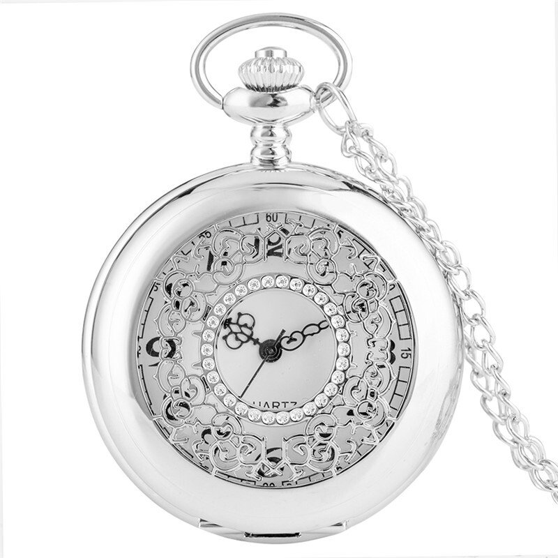 Silver Vintage Hollow Tone Women Quartz Pocket Watch Necklace Chain Gifts New eBay