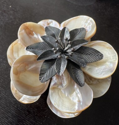 Vintage Ken Craft Sterling Silver 925 Mother Pearl Bracelet