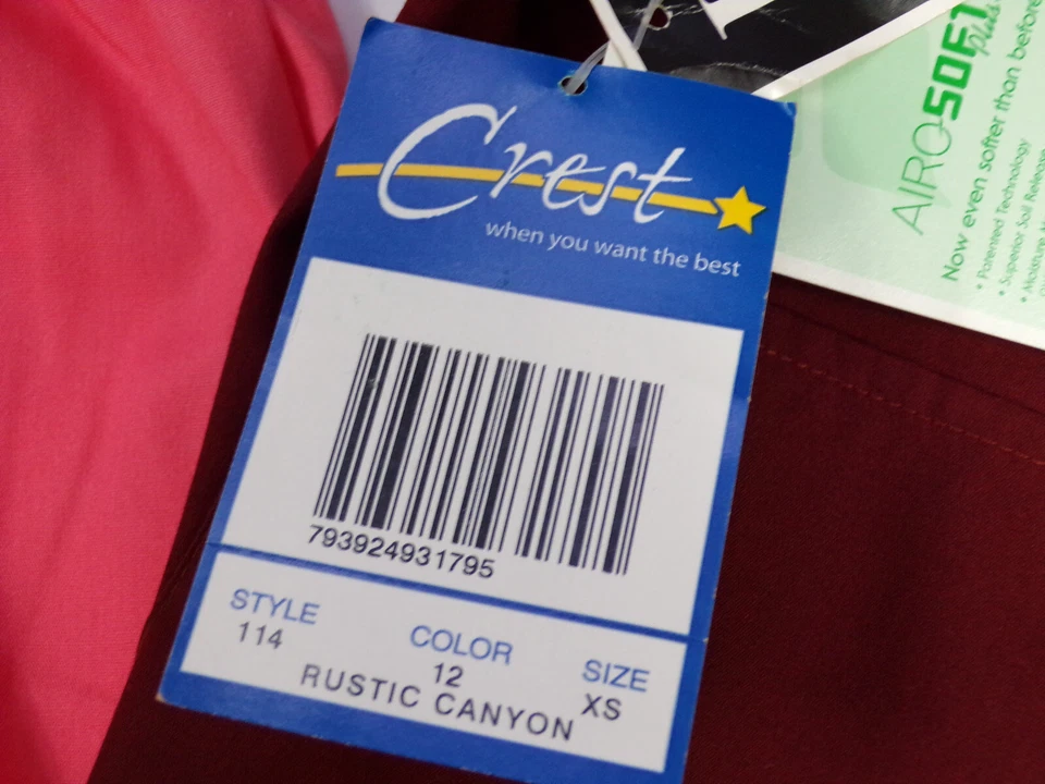 DOS NUEVOS Pantalones Médicos Para Mujer XS Blanco Cisne Crema y Cresta Rústica Cañón L24 Foto 3 de 4