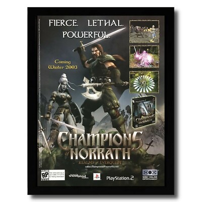 2003 Champions of Norrath PS2 Framed Print Ad/Poster Official EverQuest Game Art