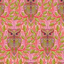 Free Spirit - Full Moon Forest II - Hootie Patootie - Honey, Fabric BTY
