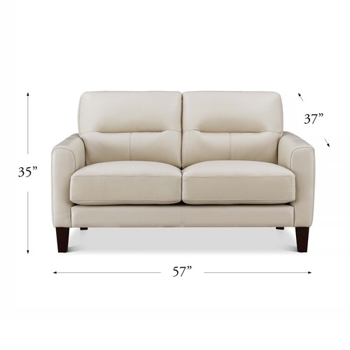 Hydeline Chloe Top Grain Leather Loveseat, Memory Foam and Springs Seating - Picture 18 of 19