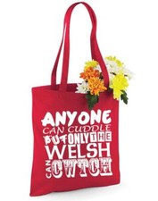 Welsh Gift Tote Bag Only The Welsh Can Cwtch Red Cotton Shoping Bag For Wales
