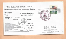 U.S. CANADIAN SPACE LAUNCH ALOUETT JAN 29,1969 LOMPOC SWANSON SPACE COVER NASA