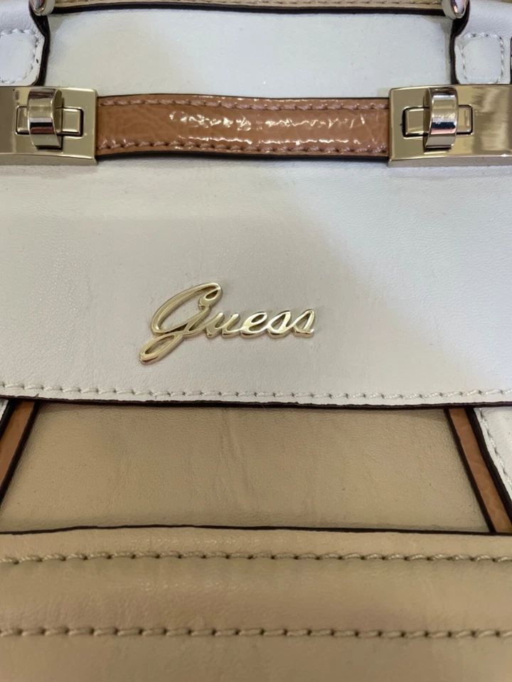GUESS HANDBAG - white & brown bag - Image 4 of 4
