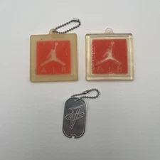 Vintage Nike Air Jordan Shoe Hang Tag Orange Key Chain Penny Foamposite Tag Lot