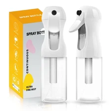 2Pcs Continuous Spray Bottle For Hair,Ultra Fine Refillable Water Mister for Hai