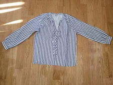 Rails Brielle 100% Organic Cotton Admiral Stripe Long Sleeve Blouse Size XS