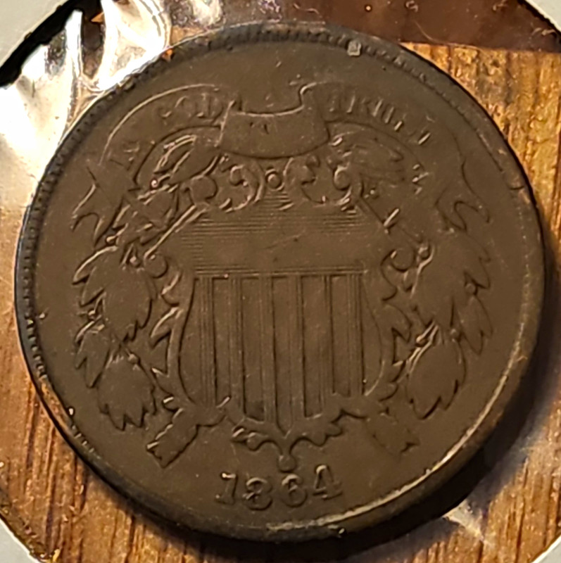 1864 US 2C Two Cent Piece Bronze BN Business Strike Philadelphia KM#94 506