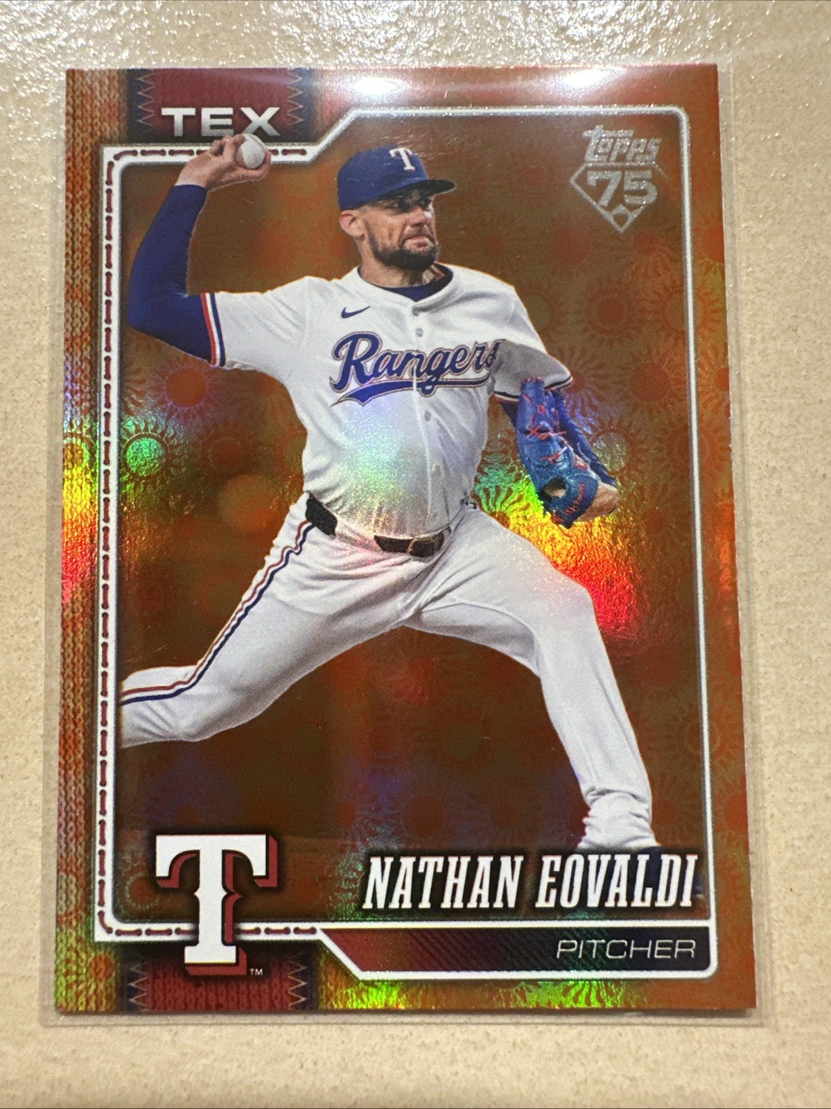 2026 Topps Series 2 - Nathan Eovaldi Holiday Sun Foil #355 Rangers