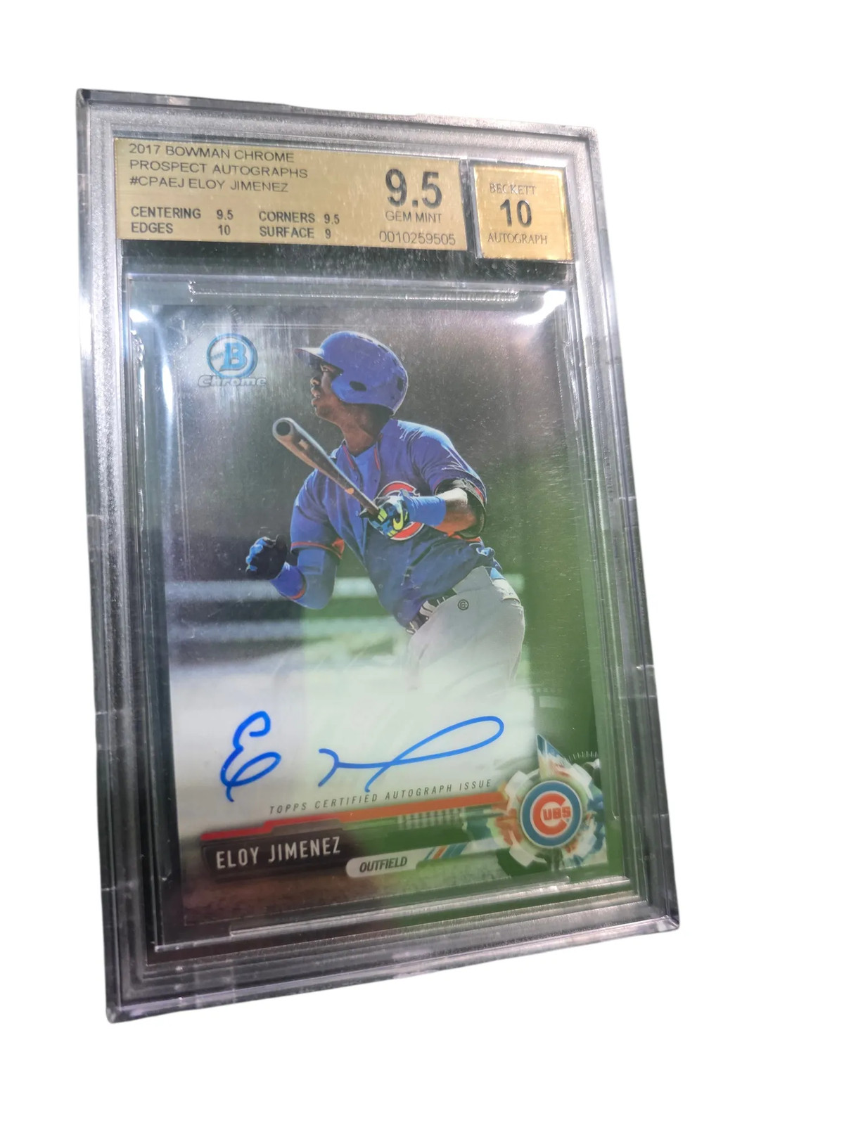 2017 Bowman Chrome Prospect Autographs Eloy Jimenez #CPAEJ BGS 9.5 Auto 10