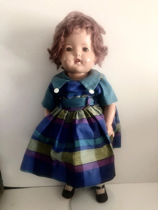 Vintage Unmarked Composition 18 Inch Doll 1940’s-1950's Needs TLC