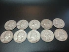 Lot of 10 Silver Washington Quarters (1941–1954) - 90% Silver - Junk Silver Lot
