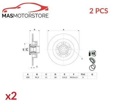 BREMSSCHEIBEN SATZ PAAR HINTEN BOSCH 0 986 479 F42 2PCS P NEU OE QUALITÄT