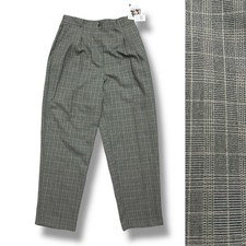 NWT Vintage Jaclyn Smith Tan Black Plaid Pleated Pants Womens Size 14 Academia