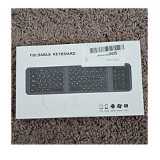 Foldable Wireless Keyboard Black Portable QWERTY for iPad iPhone Android