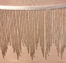 4  yards of Beautiful Silver 5" beaded fringe, great for any project.  #456