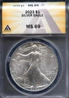 2023 $1 Silver American Eagle MS 69 ANACS # 7577327 + Bonus