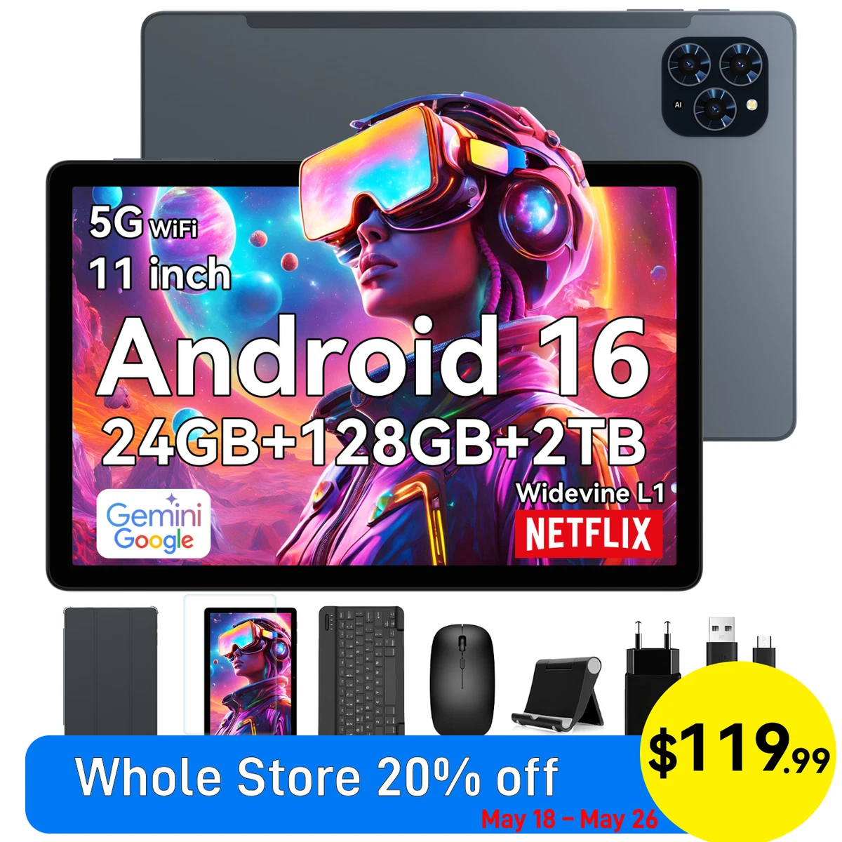 【新品未開封】TABWEE T90 11inch 8+16GB RAM / TABWEE T90 Android Tablet With GPS 11 Inch Andriod 16 24GB+128GB