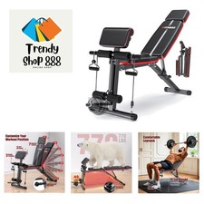 Foldable Multi-Function Weight Bench with Preacher Curl  Adjustable Backrest
