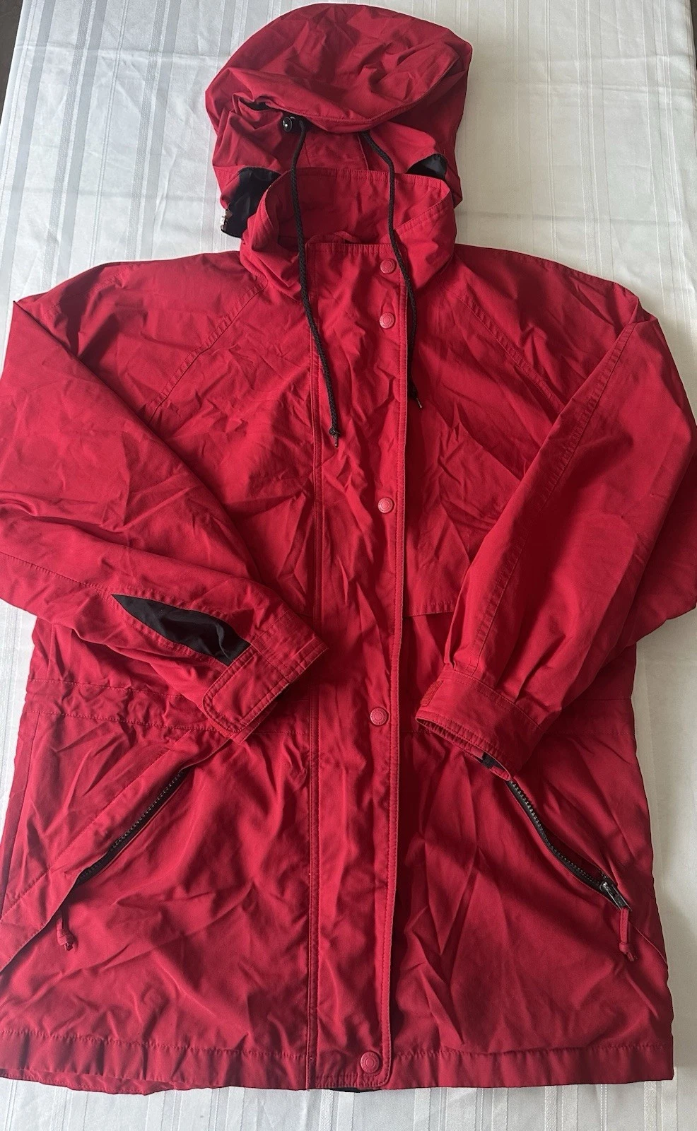 VINTAGE Eddie Bauer Jacket Mens Medium Red Gore Tex Windbreaker Hiking
