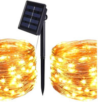 Solar Lichterkette 2 StüCk 5M 50 LED AußEn Wasserdicht Kupferdraht We