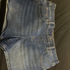 Wonder Nation Girls XL 14-16 Blue Denim Shorts Elastic Waist Flat Front