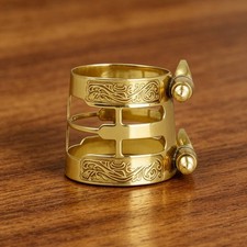 Saxophone Ligature Metal Sax Mouthpiece Ligature Engraved for Stage Performance