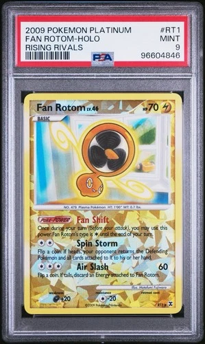 2009 POKEMON PLATINUM RISING RIVALS #RT1 FAN ROTOM-HOLO PSA 9