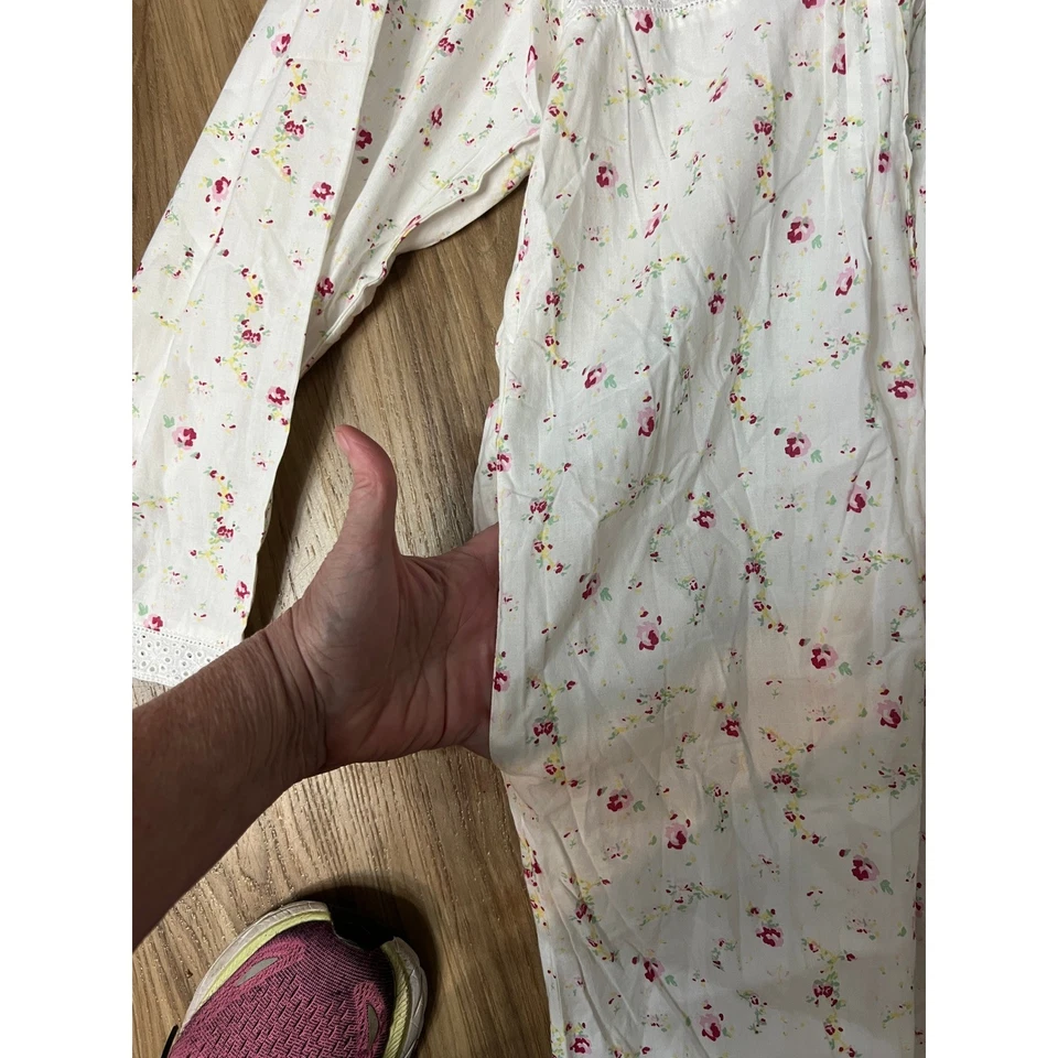 Camisón para mujer The 1 for U talla 3X estampado floral blanco rosa azul ojales ribete de encaje Foto 3 de 4