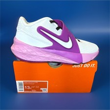 🔥🔥New Nike Team Hustle D 12 IPS Basketball Sneaker White Purple Pink Kids 13C