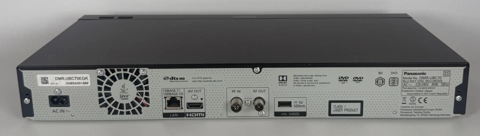 Panasonic DMR-UBC70 Blu Ray Festplatten Recorder [500GB HDD, 4K , DVB-C] - Bild 2 von 2
