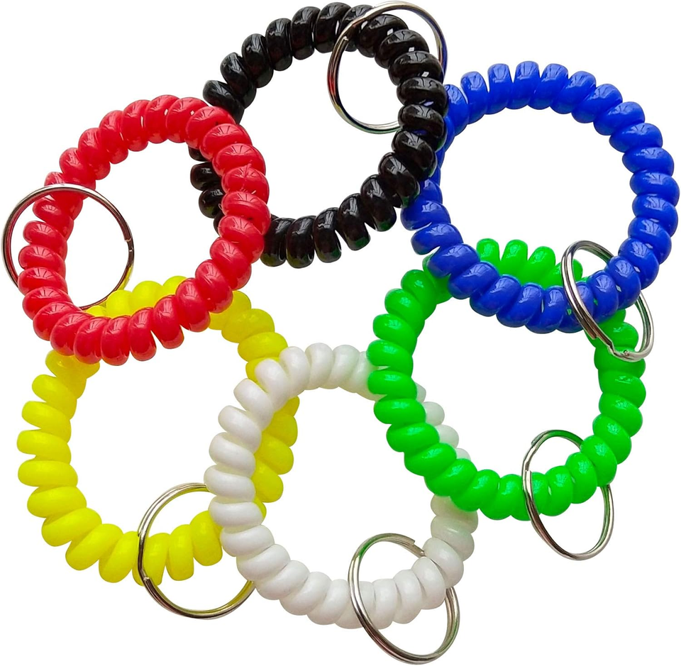 Wrist Keychain - Spring Spiral Stretch Coil Wristband Key Ring Key ...