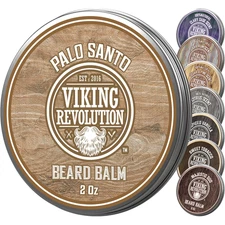 Viking Revolution Palo Santo Beard Balm for Men - Beards Butter for Men with Arg