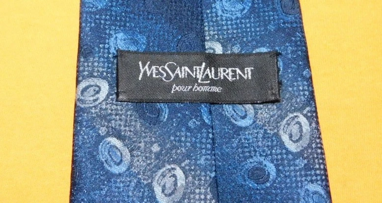 YVES SAINT LAURENT DISCOS AZUL/CINZA MOTIVO GRAVATA POLIÉSTER - GRAVATAS - GRAVATAS DE DESIGNER. - Imagem 3 de 3