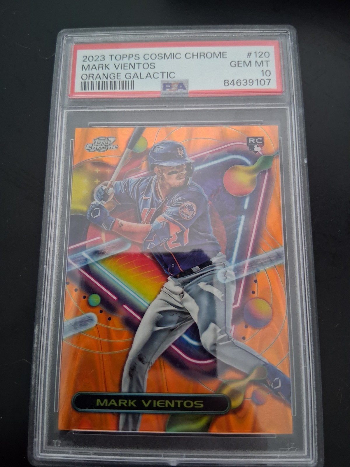 2023 Topps Cosmic Chrome Orange Galactic /25 Mark Vientos RC