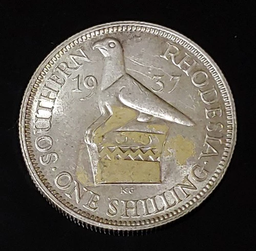 Southern Rhodesia ONE Shilling .925 Silver Coin 1937 Y-14 M/1,700  AU/UNC @#3244