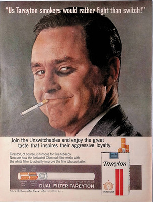 1964 Tareyton Cigarettes Black Eye Rather Fight Vintage Print Ad LIFE Jan 17