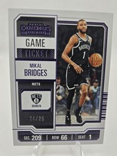 2023 Panini Contenders Game Ticket Mikal Bridges /25 Purple #50