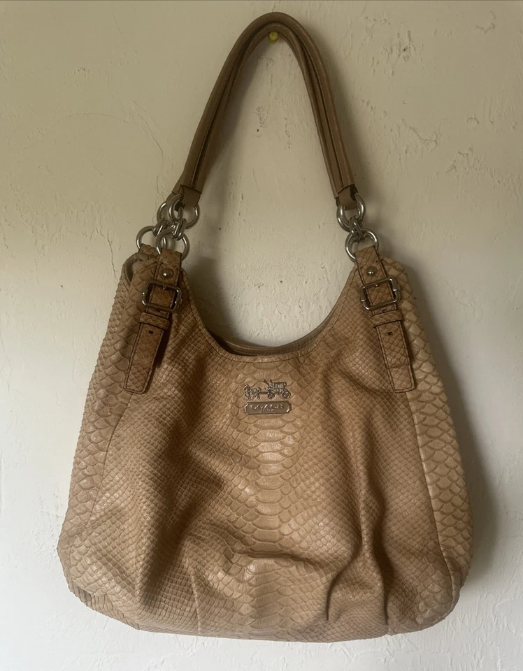 Coach Madison Maggie Python Beige Shoulder Bag (K1020-16506) - Image 2 of 4
