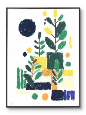 Abstract Geometric Blocks Modern Geometric Grid Garden Original 11 by 14 Canvas
